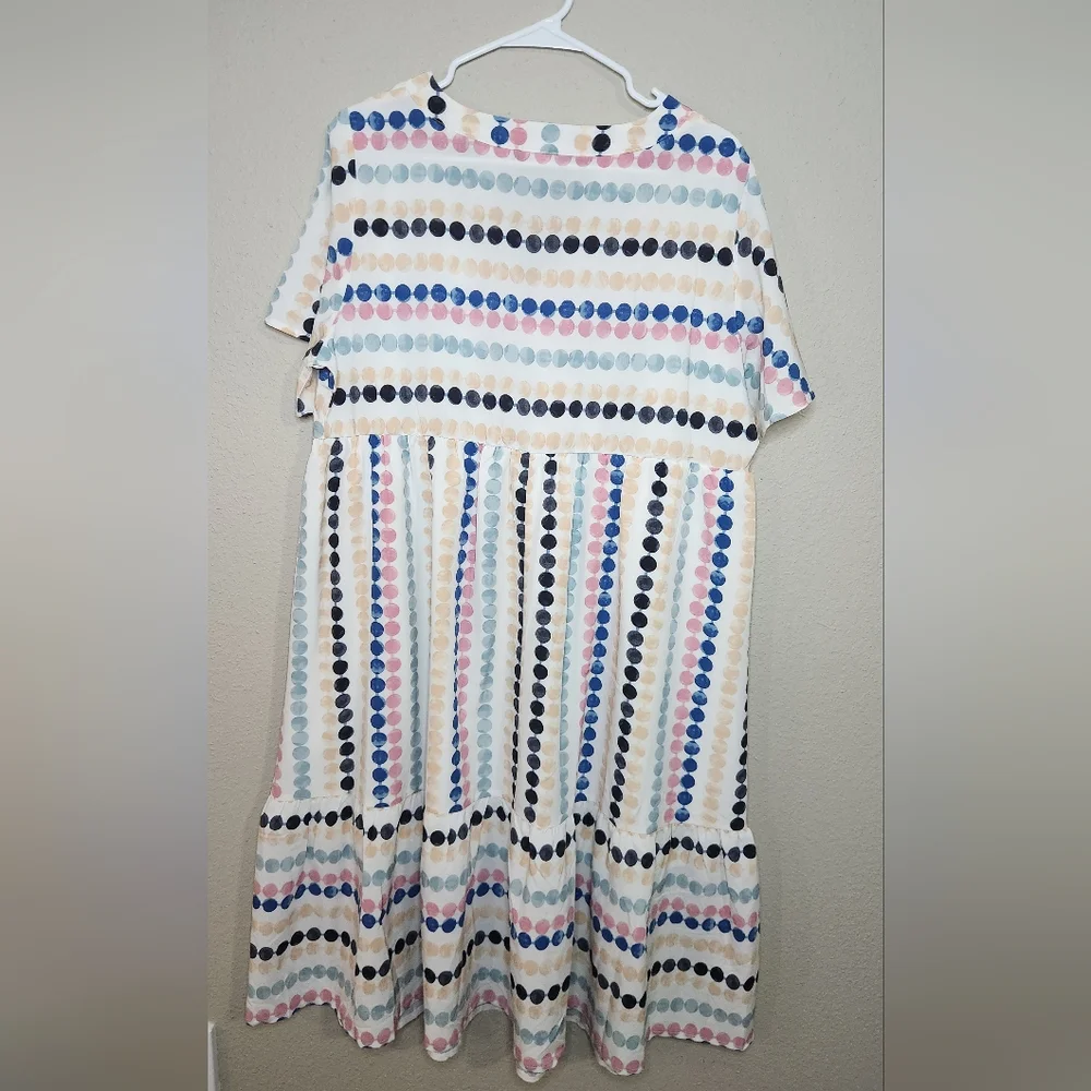 Pastel Dot Short Sleeve Easter Dress Size 14 - Picture 7 of 7